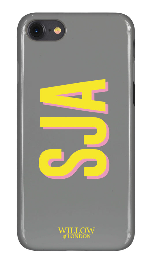 Gloss Grey with Yellow Side Initial