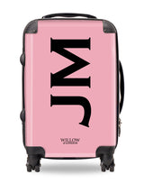 Personalised Suitcase Pink with Side Black Initials