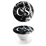 Popgrip Black Marble effect with White Initials