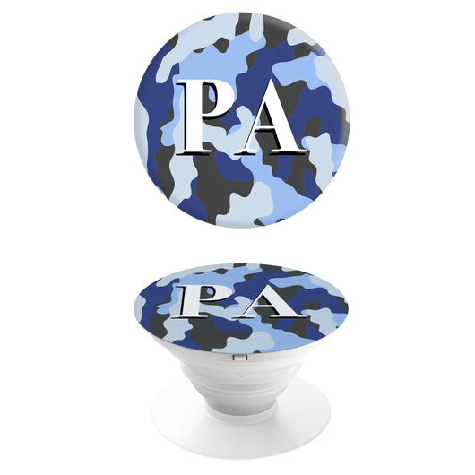 Popgrip Blue Camouflage with White Initials