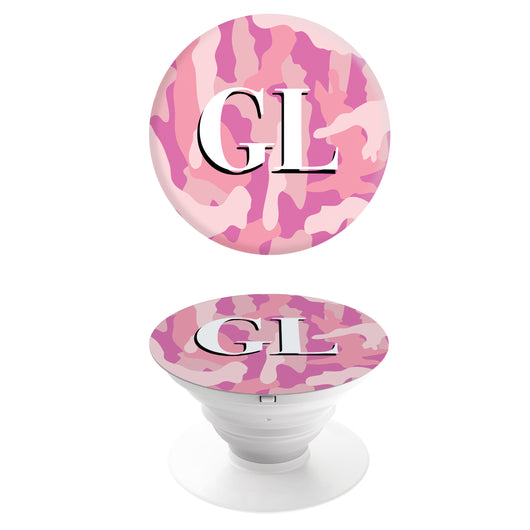 Popgrip Pink Camouflage with White Initials