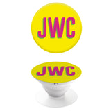 Popgrip Yellow with Hot Pink Initials