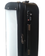 Personalised Suitcase Peach with Grey Side Initials and Funky Font