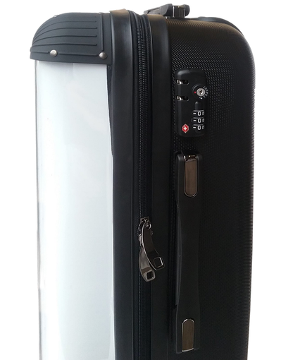 Personalised Suitcase Blue and Pink Striped with Initials