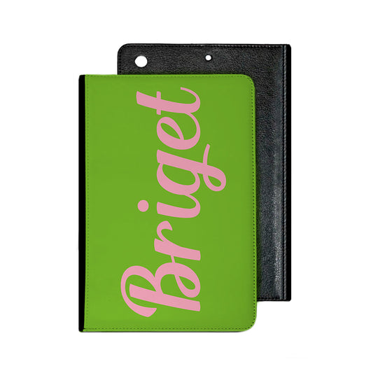 Lime Green With Hot Pink Initials Tablet Cover