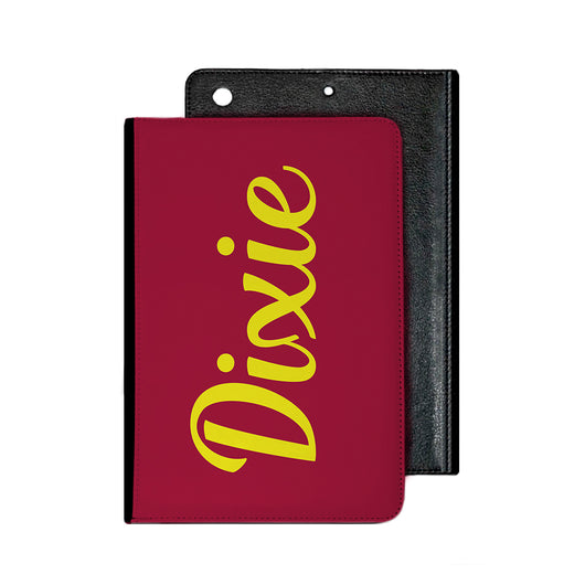 Burgundy With Yellow Initials Tablet Cover